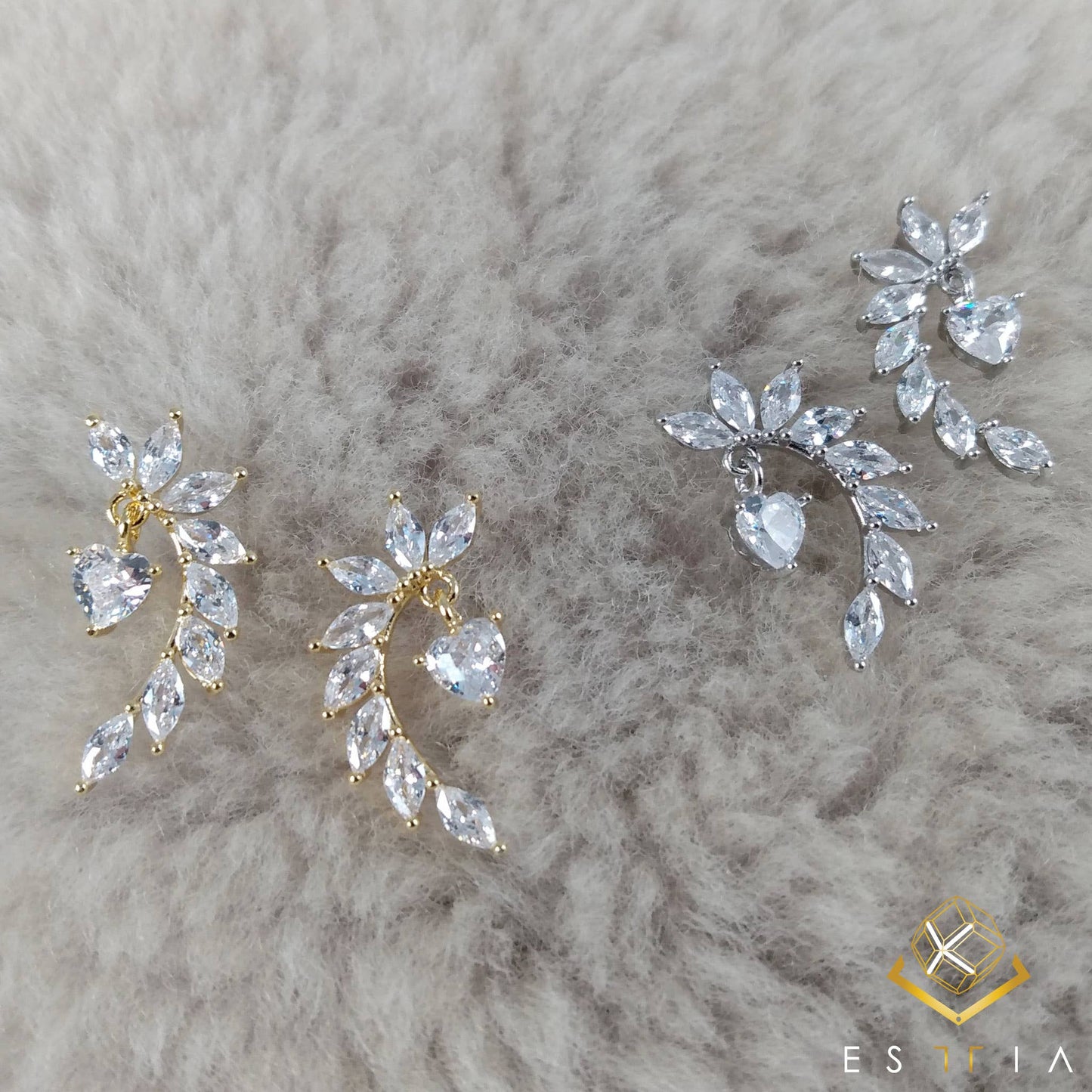 Cubic stud Sterling Silver earrings