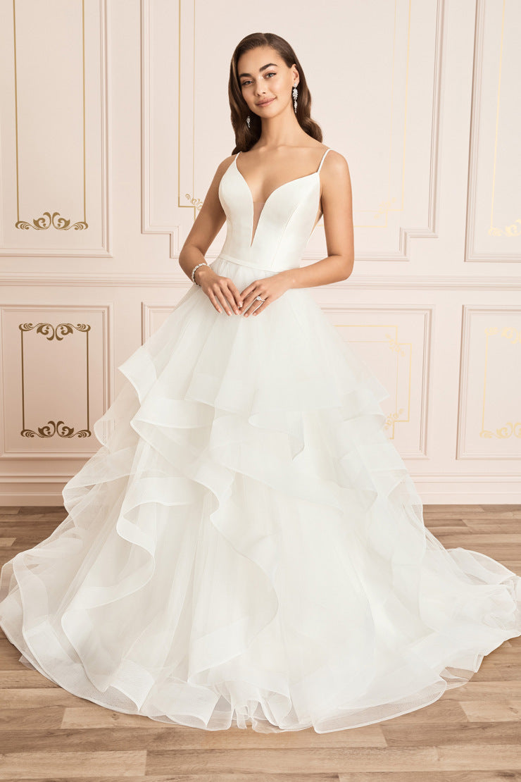 "Caterina" Y12029 Tiered Minimalistic Ballgown Wedding Dress by Sophia Tolli