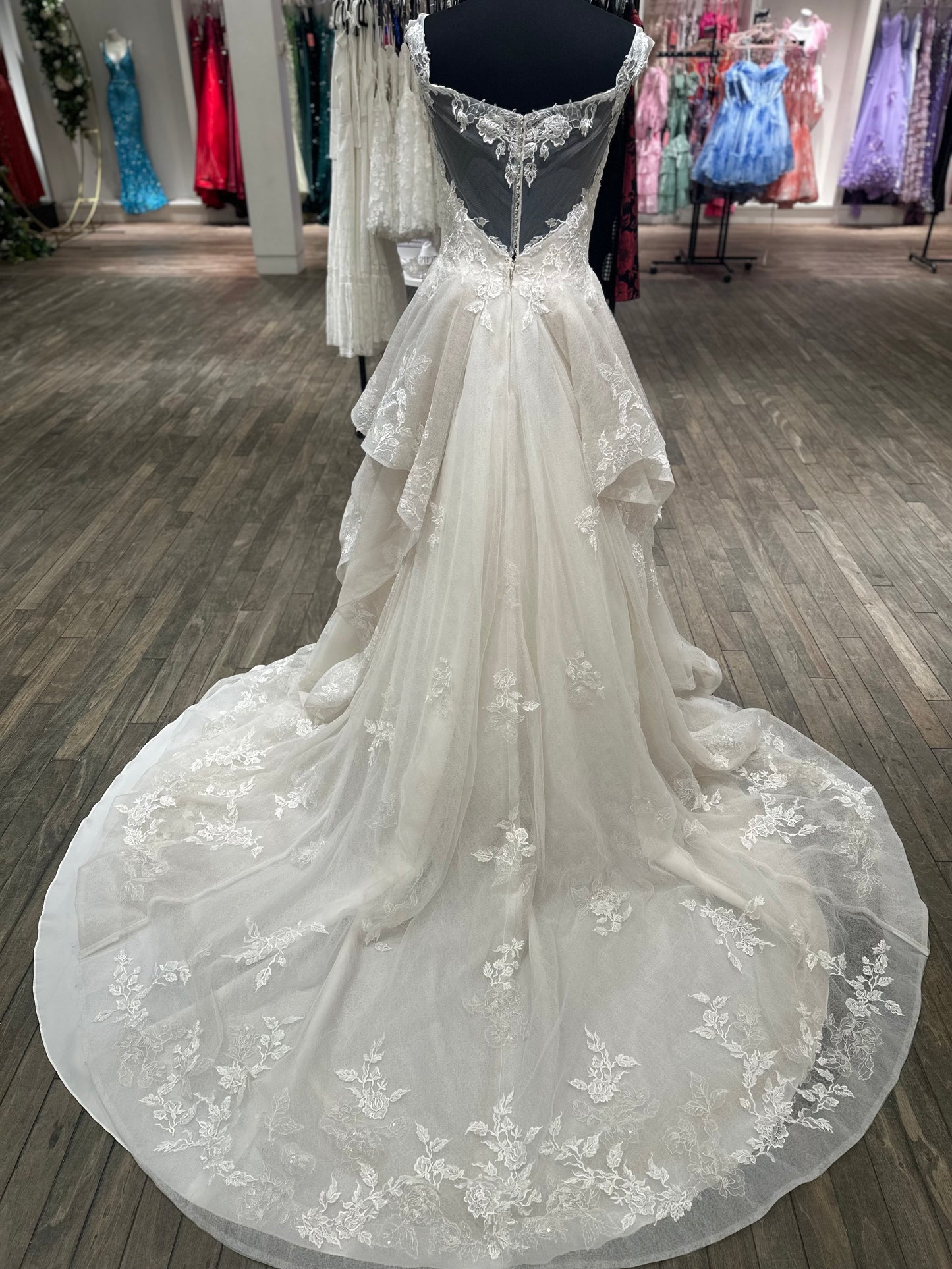 "Bianca" Vintage Off Shoulder Ballgown Wedding Dress by Sean Philip Bridals