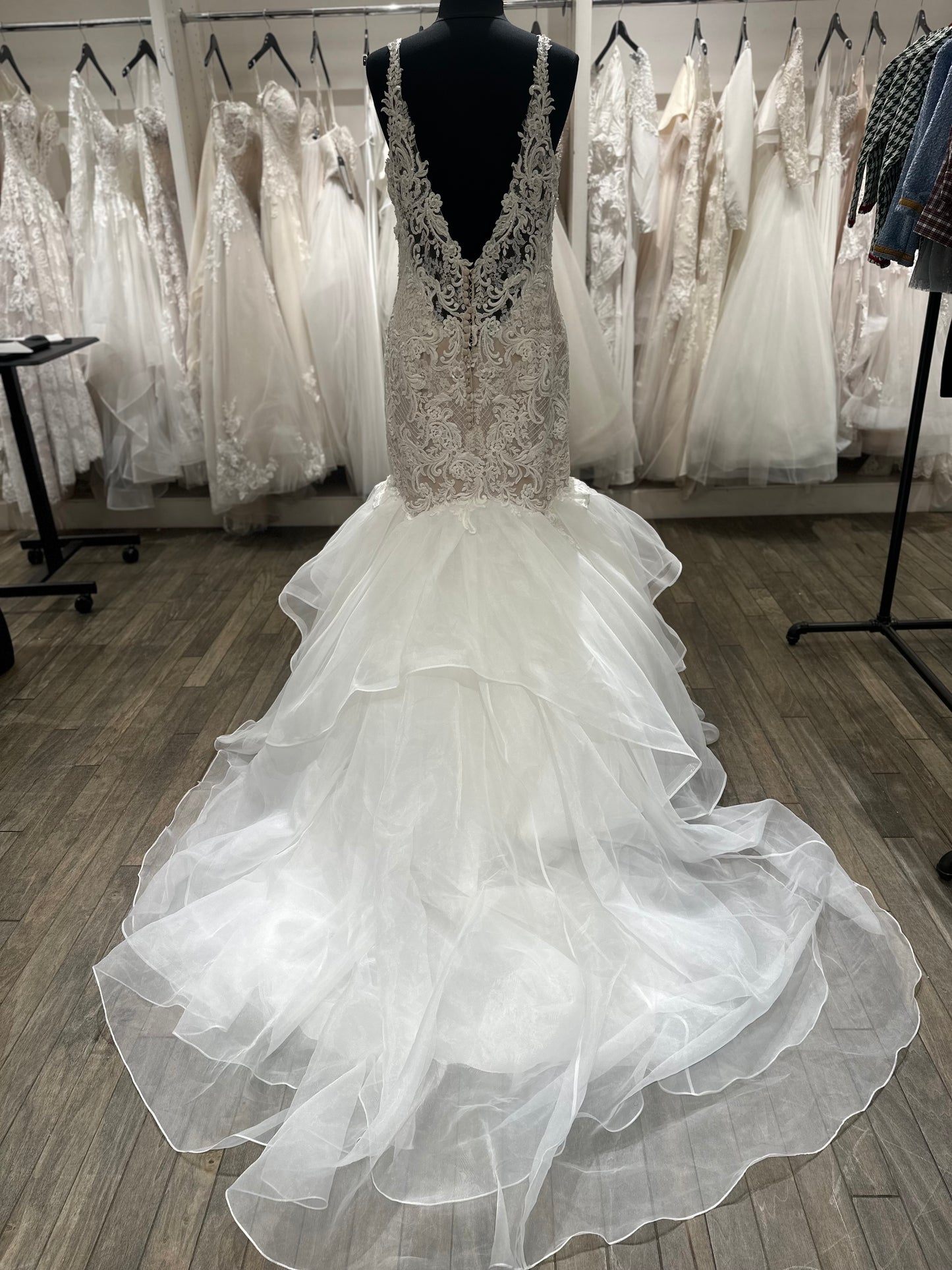 "Lunaria" Sleeveless Organza Sparkle Lace Wedding Dress by Maggie Sottero