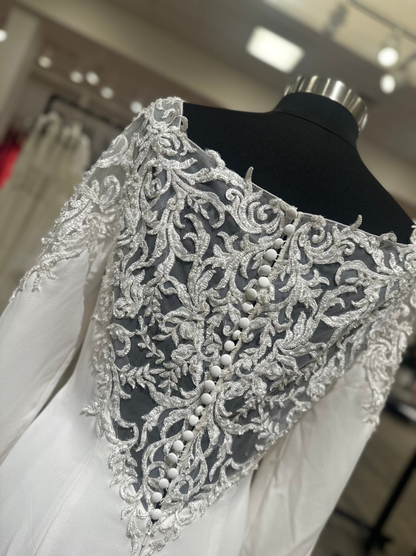 31153 Adrianna Papell Fit and Flare Crepe Wedding Dress