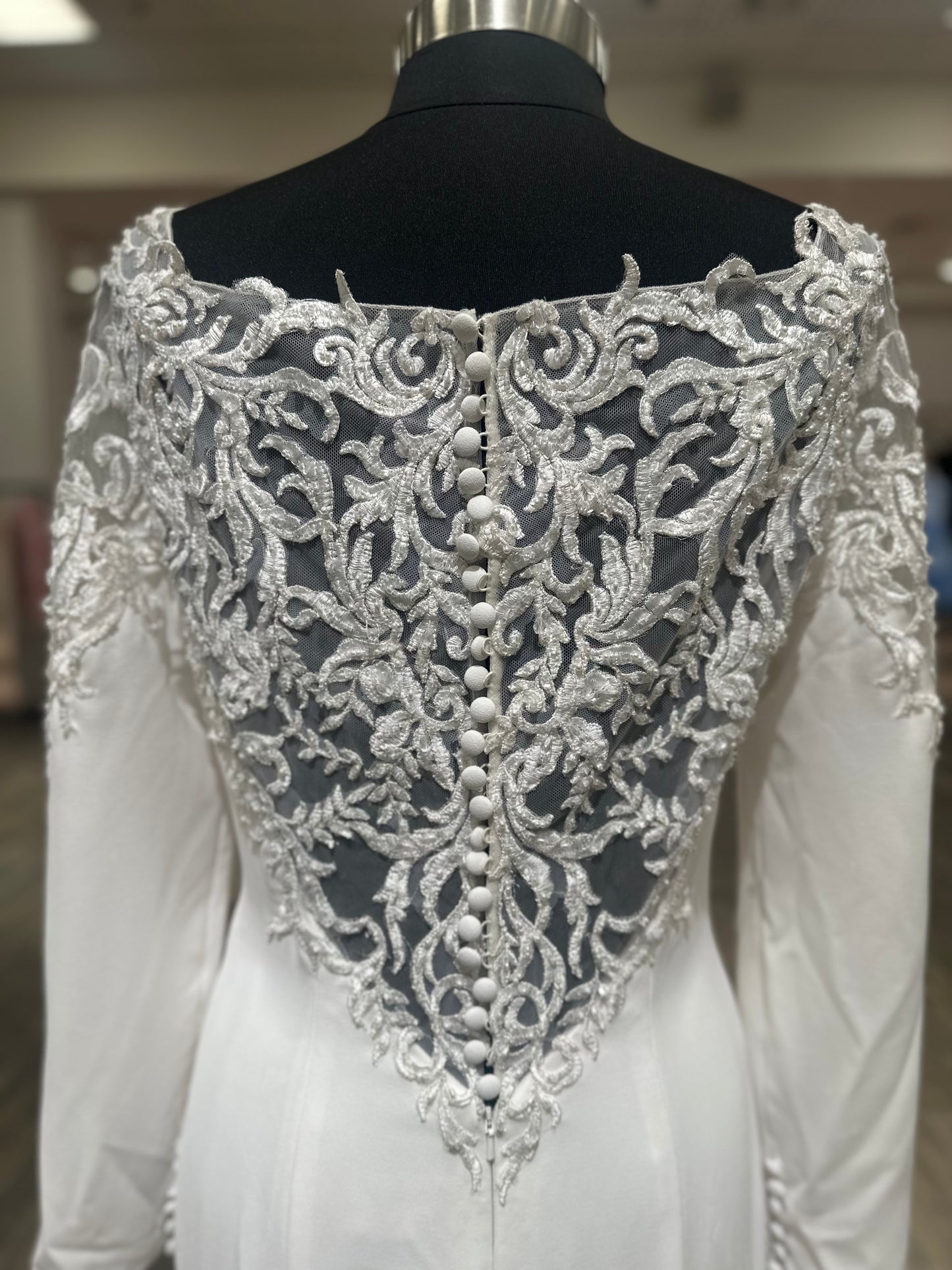 31153 Adrianna Papell Fit and Flare Crepe Wedding Dress