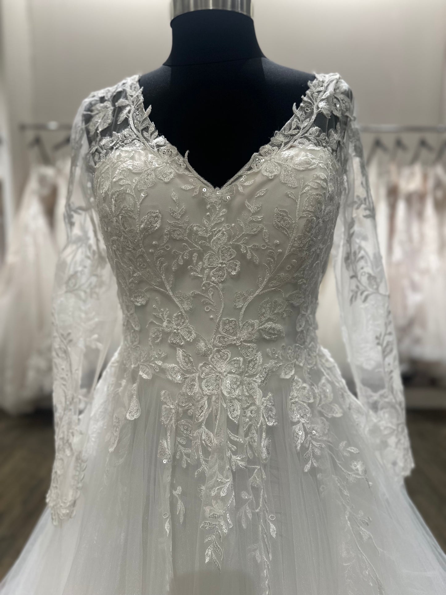 "Tessa" Long Sleeve Ball Gown by Rebecca Ingram