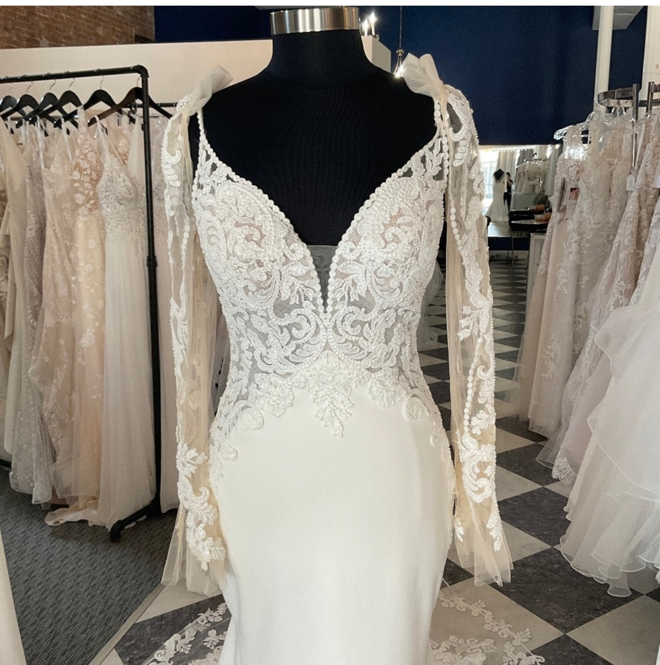 Nikki Bell Sleeve Mermaid Long Sleeve Wedding Dress by Maggie Sottero Nikki Bell Sleeve Mermaid Long Sleeve Wedding Dress by Maggie Sottero