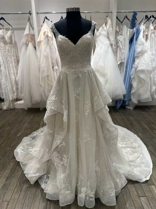 "Bianca" Vintage Off Shoulder Ballgown Wedding Dress by Sean Philip Bridals
