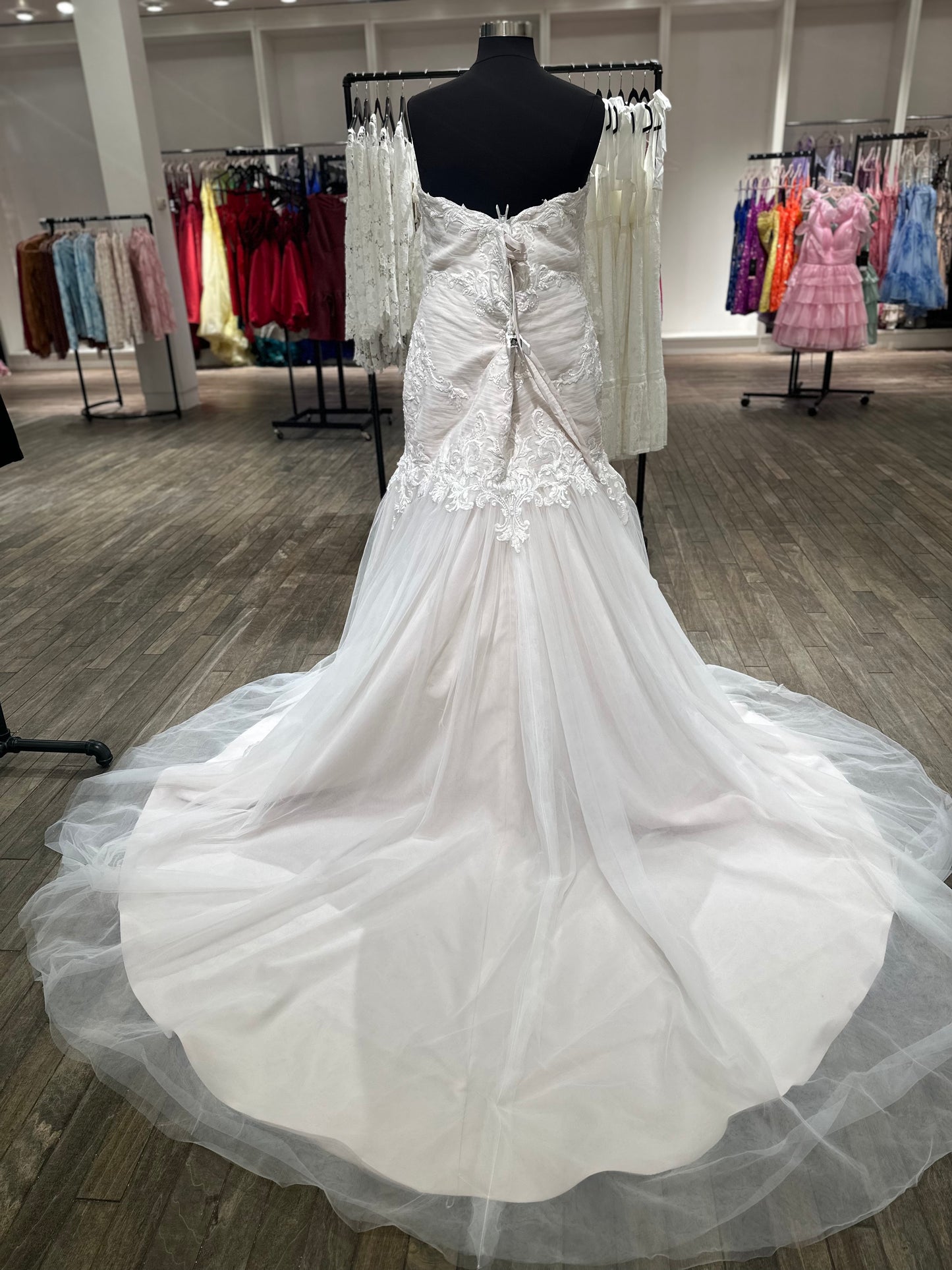 "Georgia" Ruche Sleeveless Mermaid Wedding Dress by Rebecca Ingram