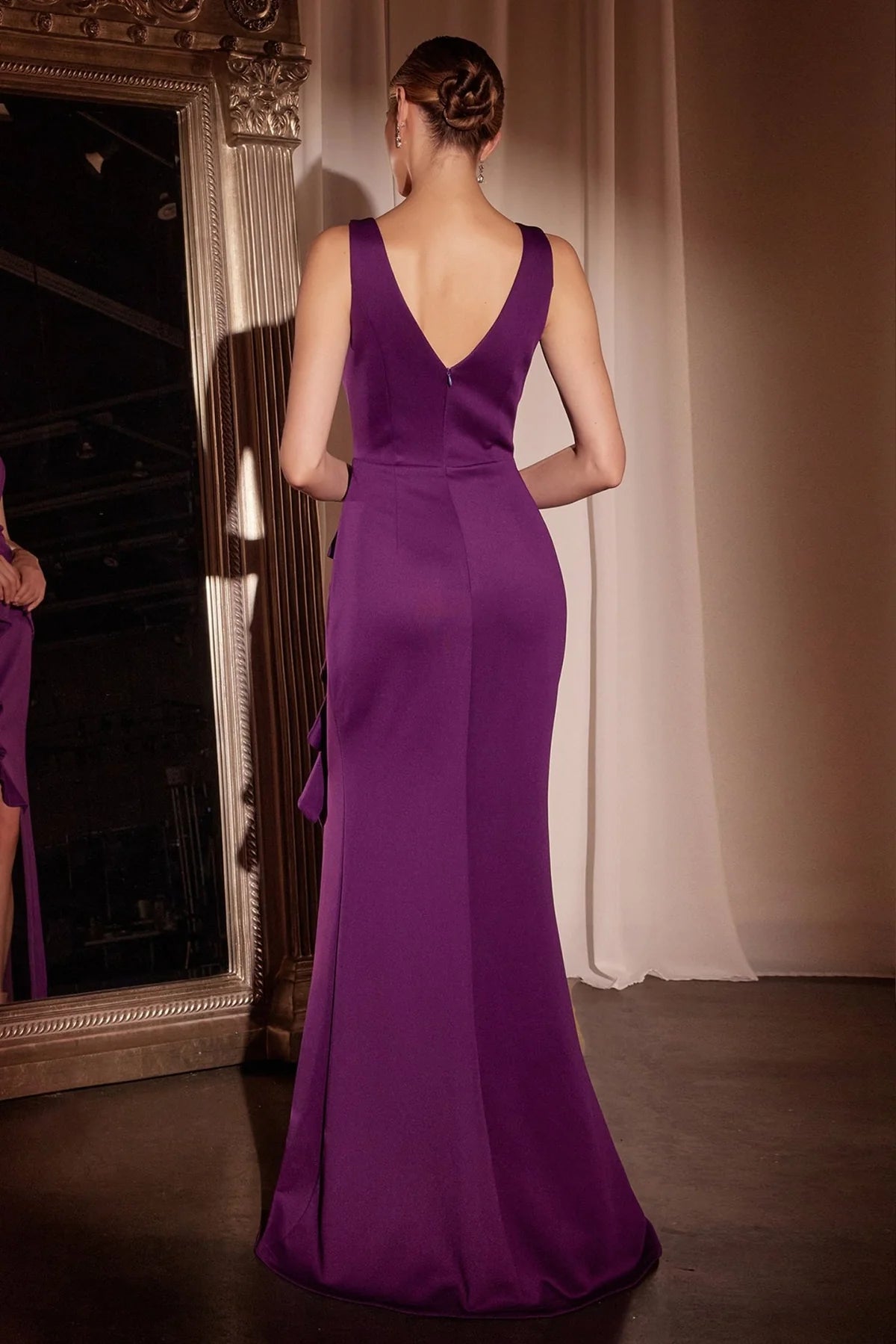 Fitted Ruche Evening Dress