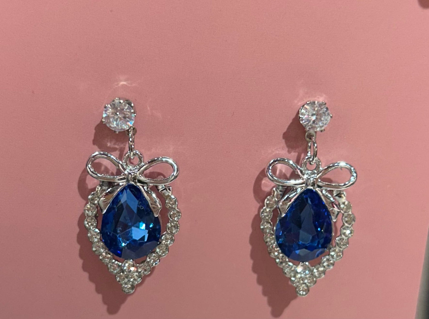 Silver Hanging Blue Earrings
