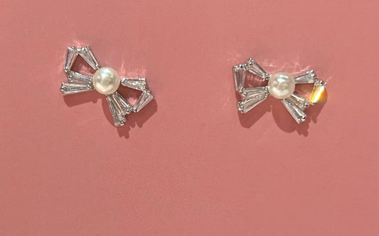 Silver Bow Earrings