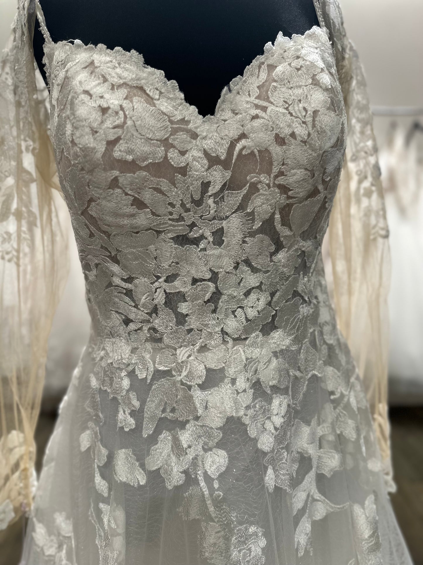 "Nikita" Y22051 Modern Floral Boho Lace Wedding Dress by Sophia Tolli