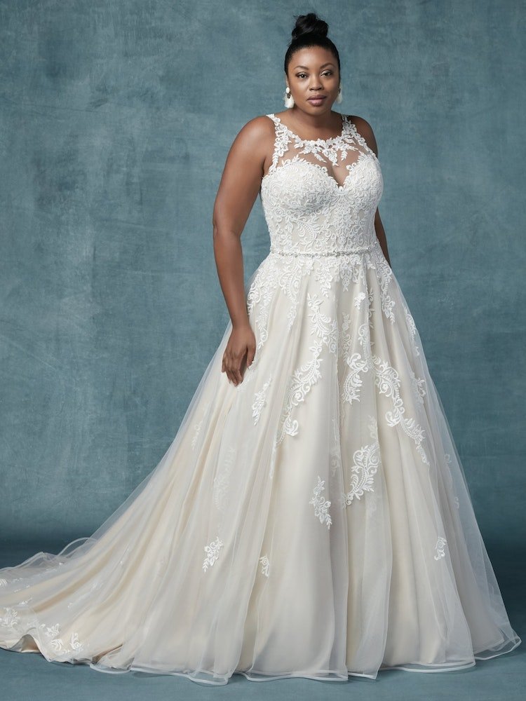 "Shelissa Lynette" Plus Size Ballgown Halter Top Wedding Dress by Maggie Sottero