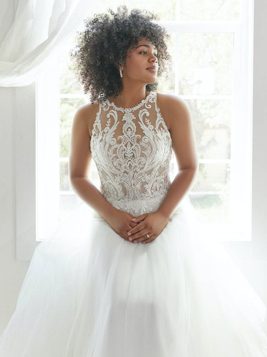 Ardelle Lace High Neck A-Line Wedding Dress by Maggie Sottero Rebecca Ingram