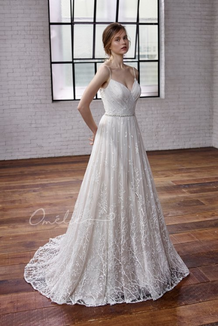 "Willow" Sleeveless V-Neckline Unique Wedding Dress by Sean Philip Bridals