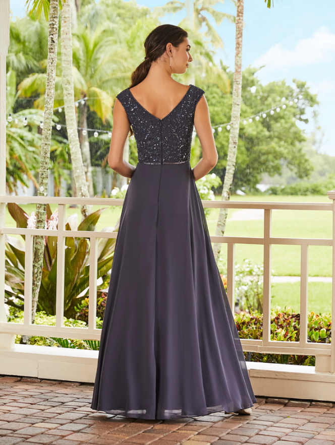 40173 Bridesmaid or Mother's Dress in Grey by Adrianna Papell