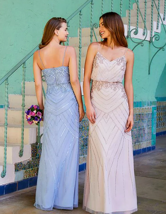 40319 Bridesmaid or Mother's Dress A-Line Blue by Adrianna Papell