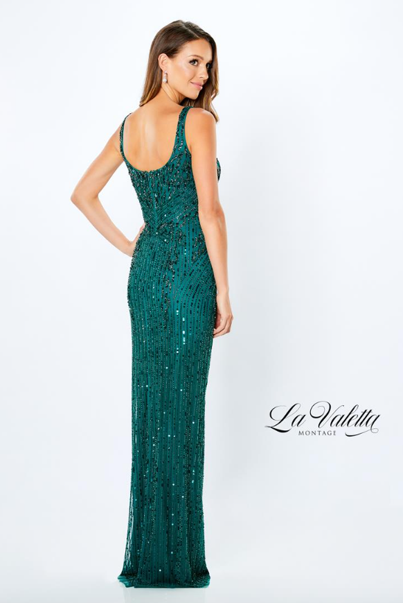 LV22106 Sheath Emerald Green Three-Quarter Sleeve OR Sleeveless Mother's Dress by La Valetta