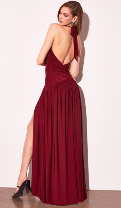 Halter Modern Elegant Dress Open Back