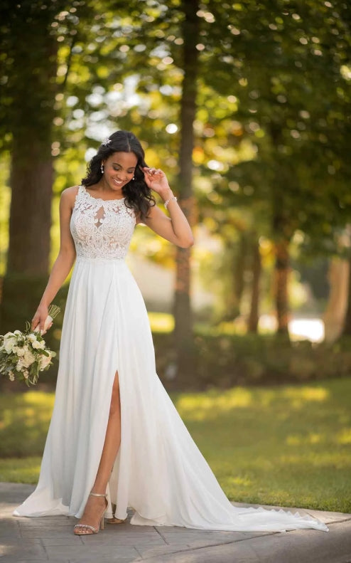 Stella York 6871ZZ Boho Crepe Bridal Dress