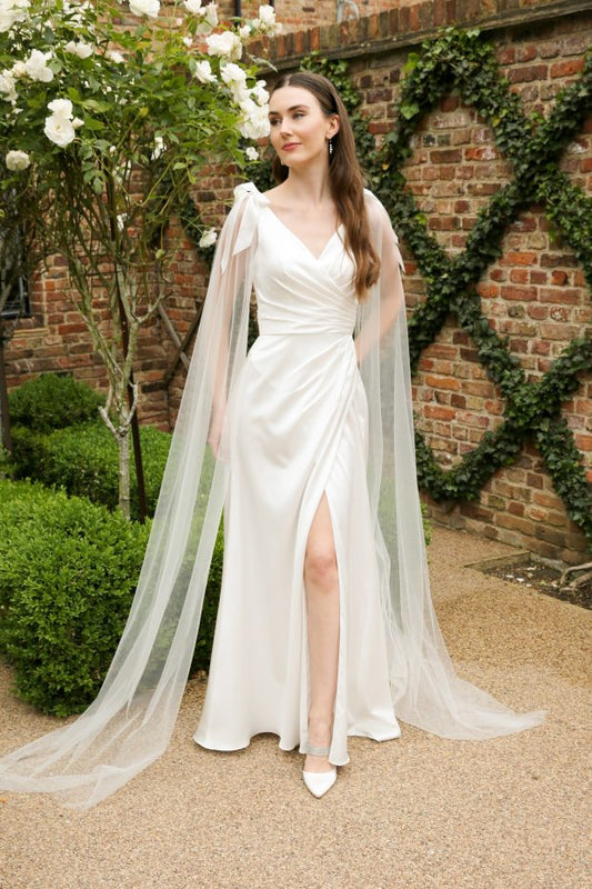 Satin Bow Shoulder Wings