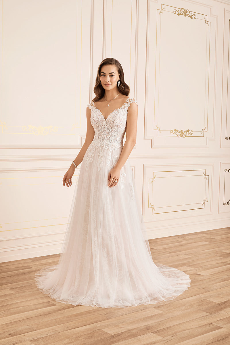 "Kaydence" Y12023 Modest Sleeveless Lace Wedding Dress by Sophia Tolli