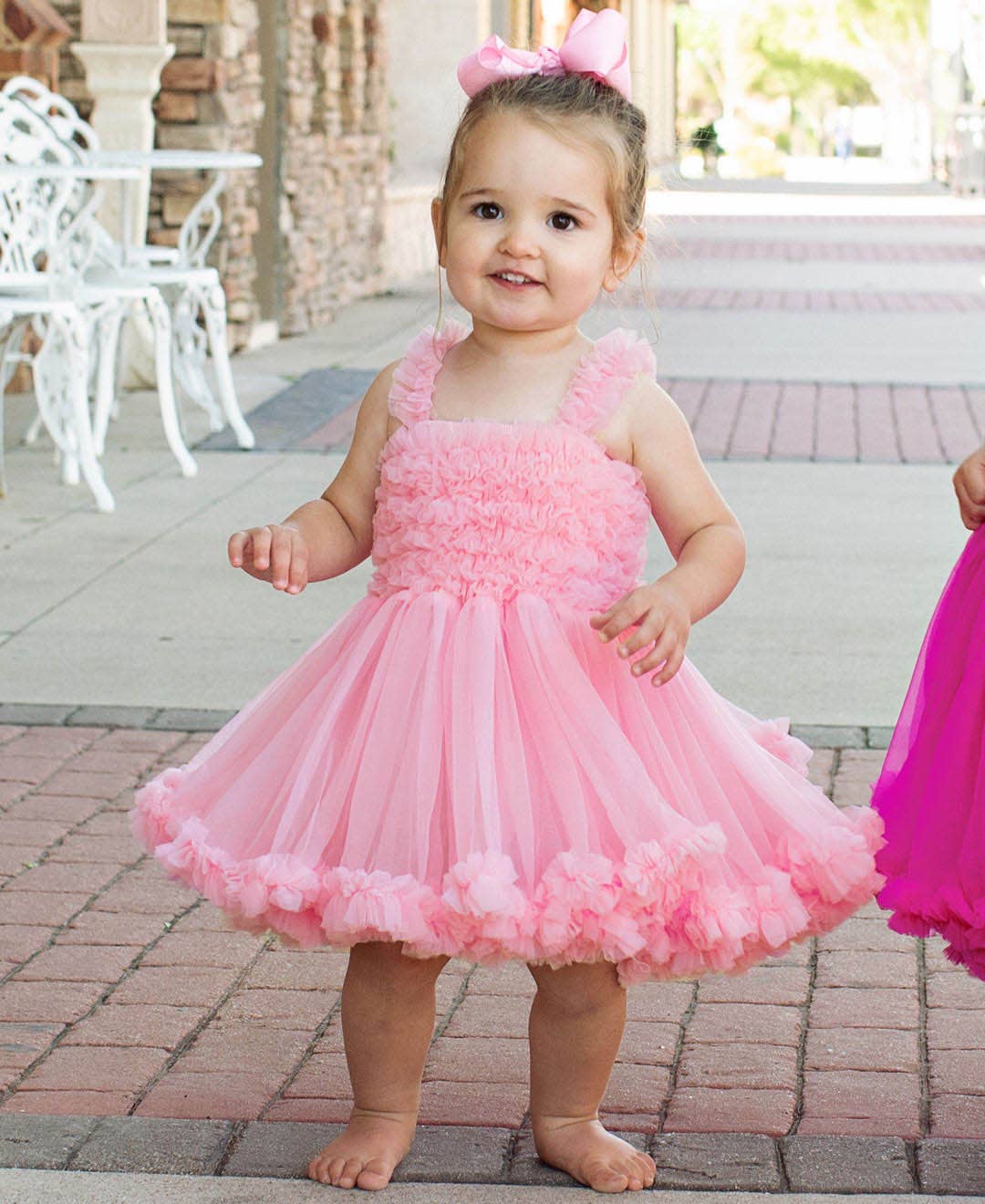 Girls Pink Tulle Sleeveless Princess Petti Dress