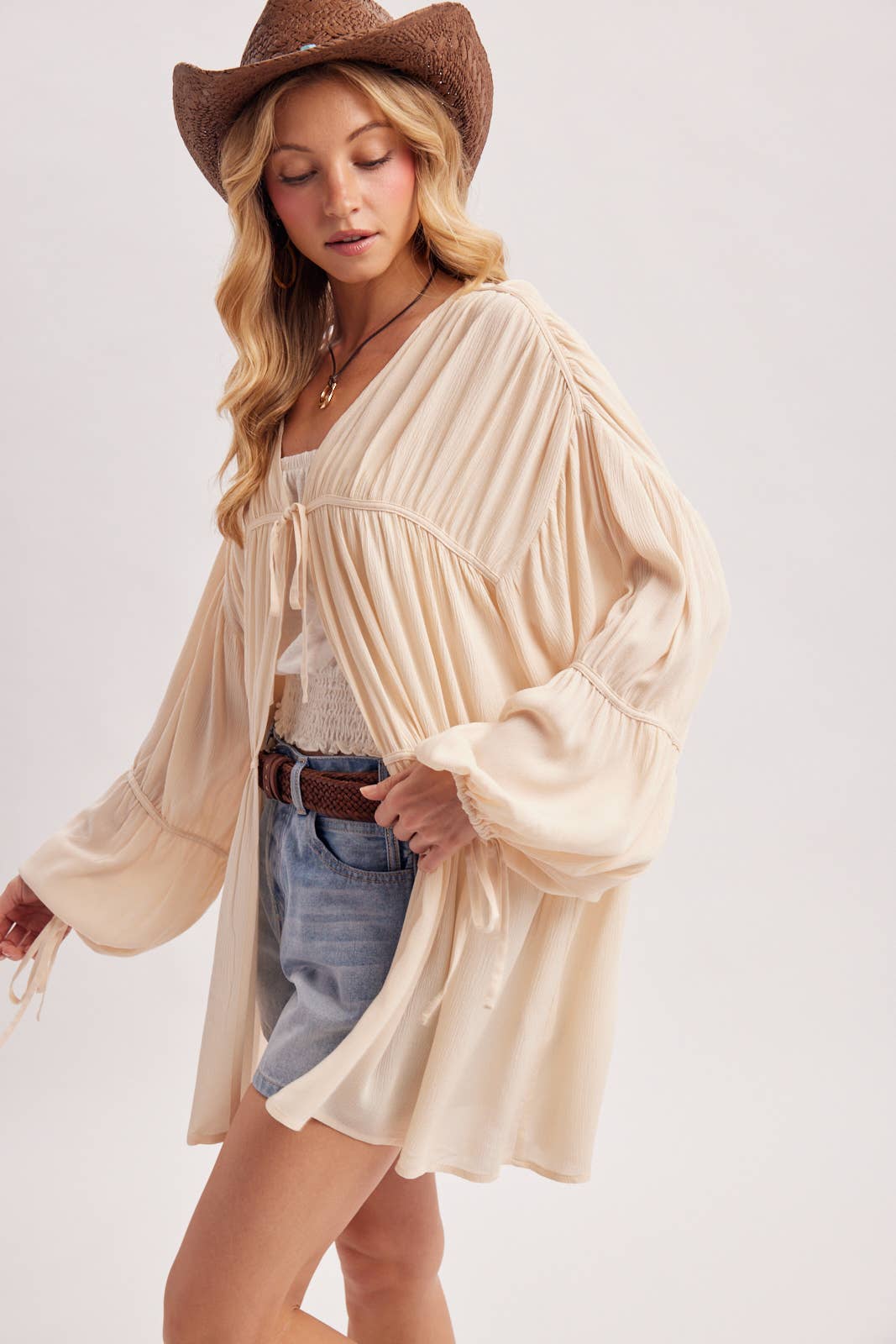 LIGHTWEIGHT BOHO OVERSIZED BALLOON SLEEVE KIMONO