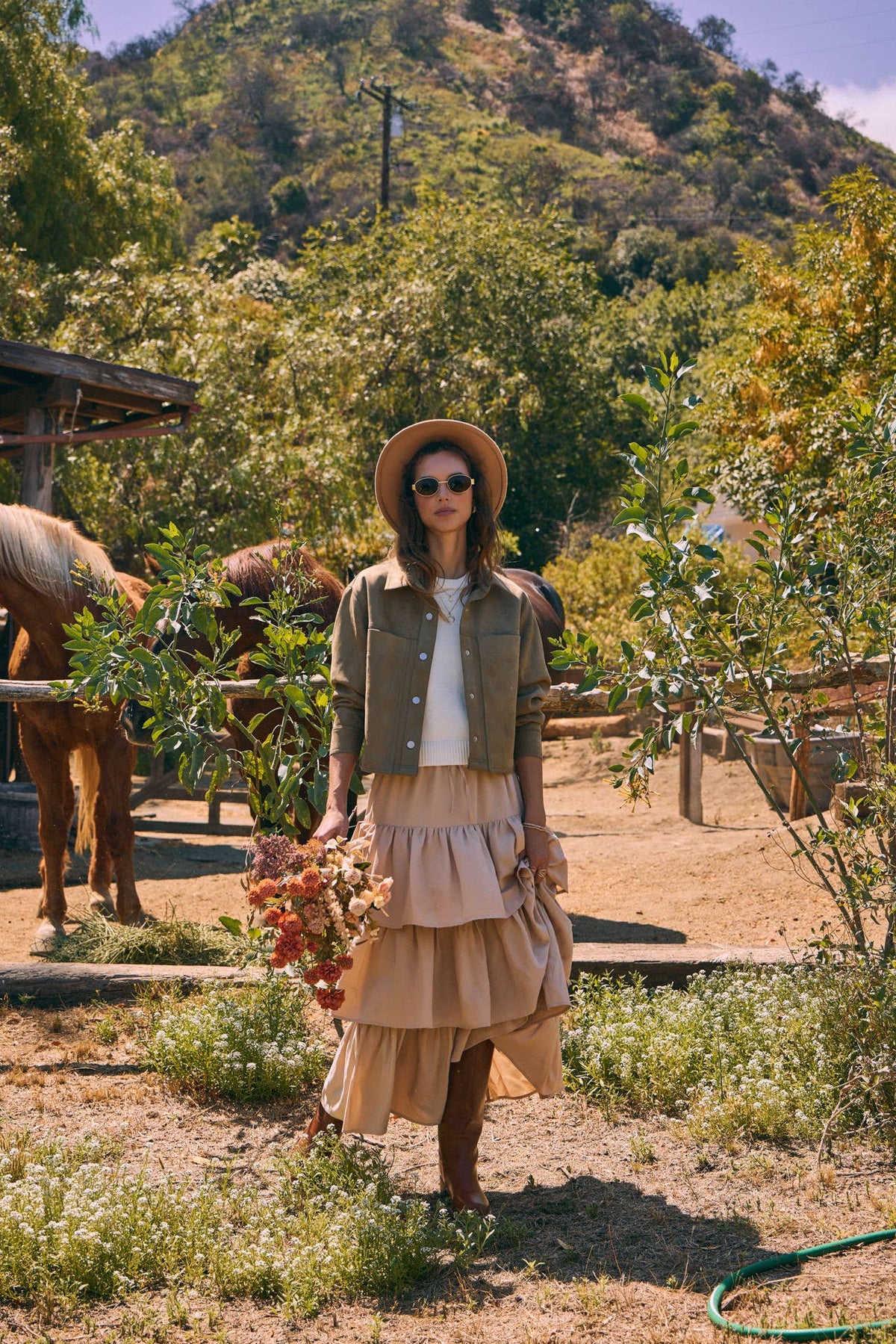 Tiered Volume Maxi Skirt W/ Pockets