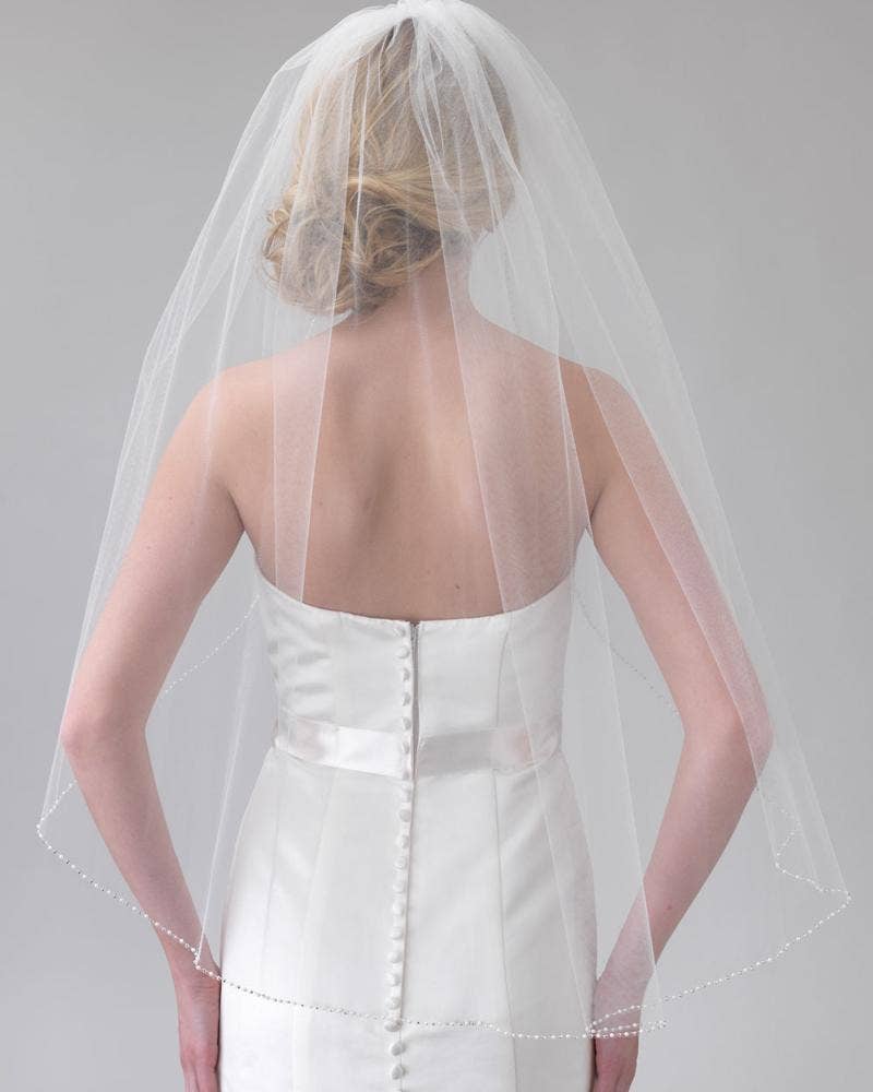 Simple Pearl Edge Wedding Veil