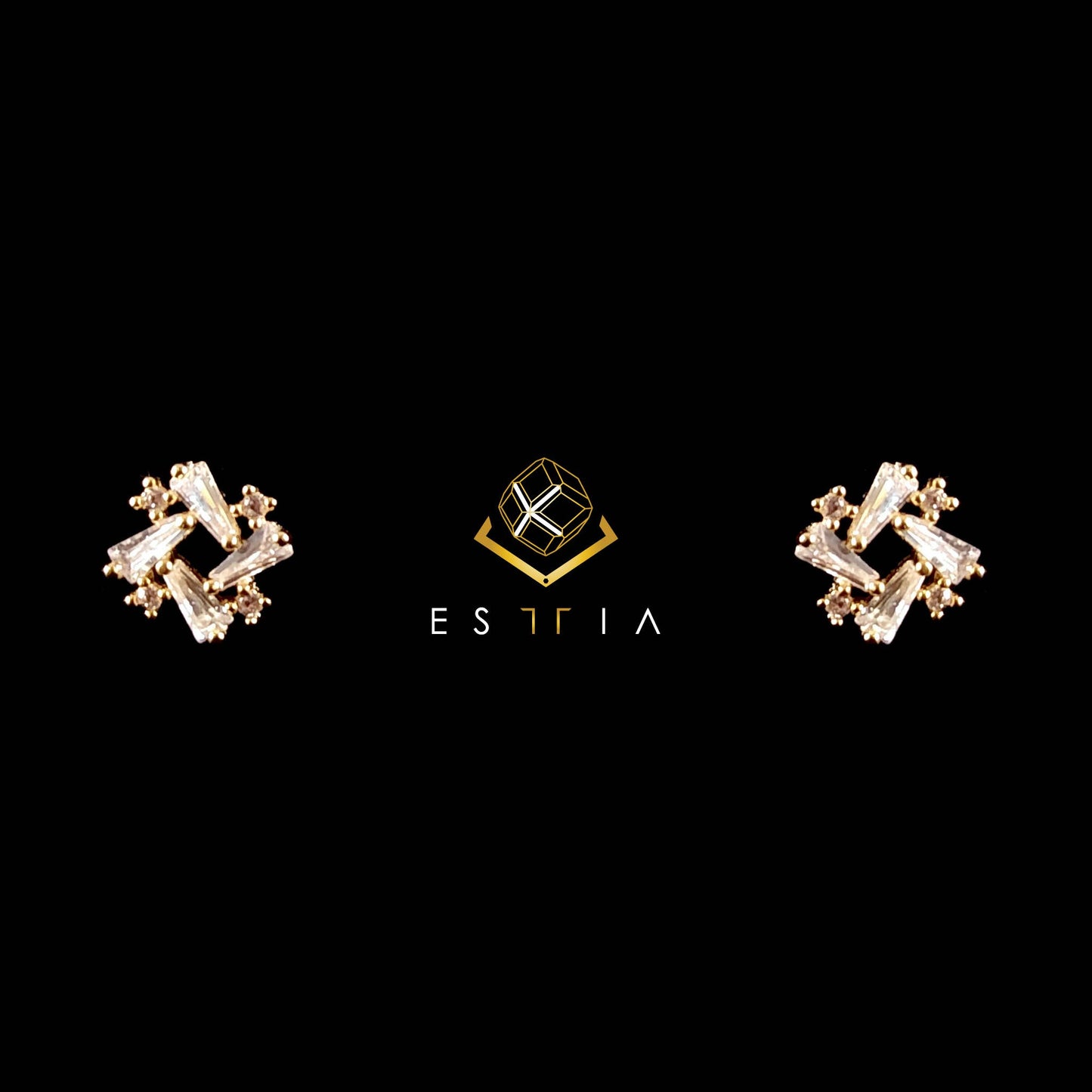Helix cubic stud 925 Sterling Silver earrings