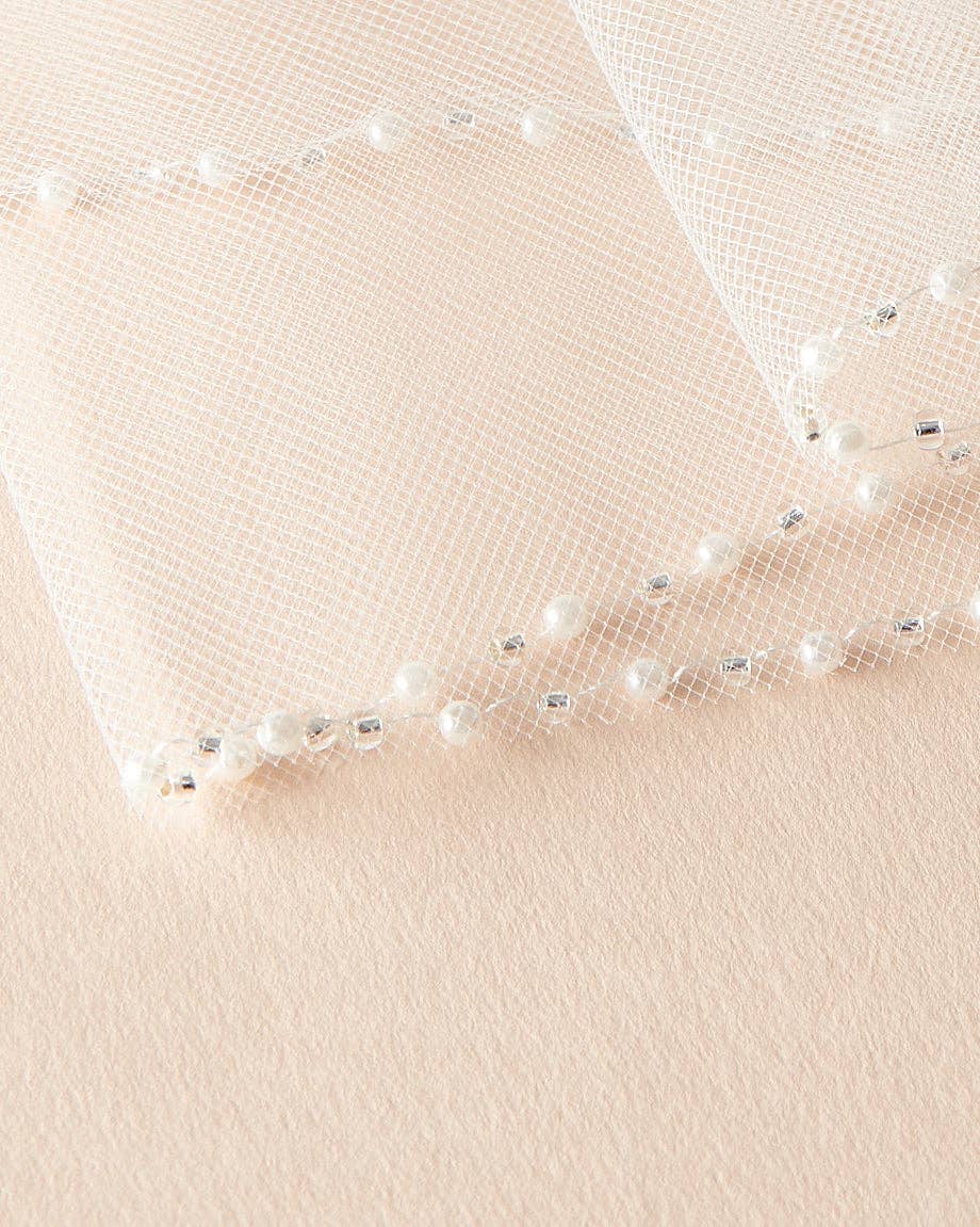 Simple Pearl Edge Wedding Veil