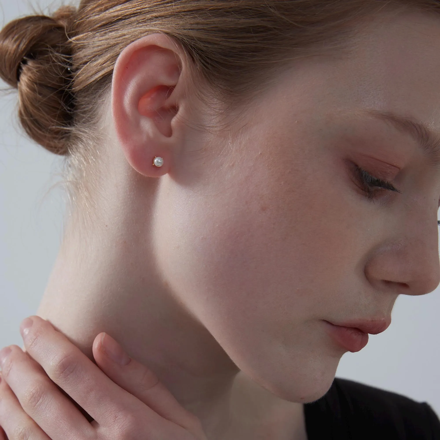 Tiny Pearl Cartilage Stud Earrings in 925 Sterling Silver