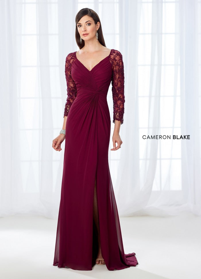118672 Fit and Flare Burgundy Size 20 Mother's Dress by Cameron Blake