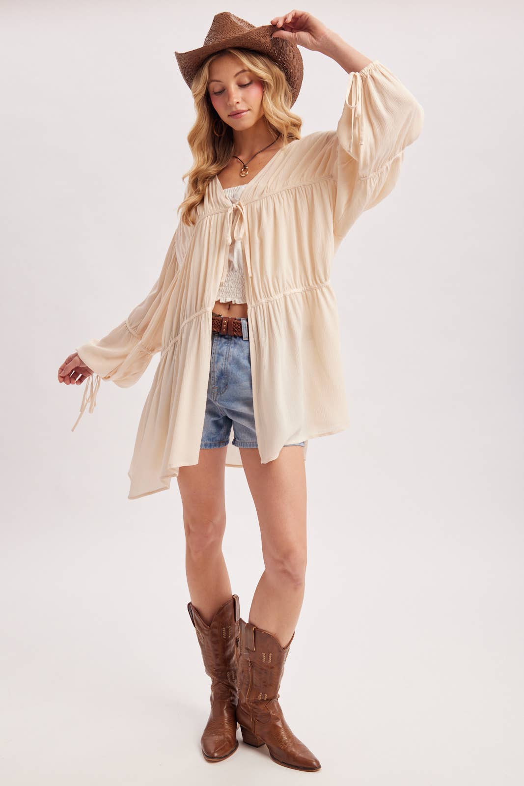 LIGHTWEIGHT BOHO OVERSIZED BALLOON SLEEVE KIMONO