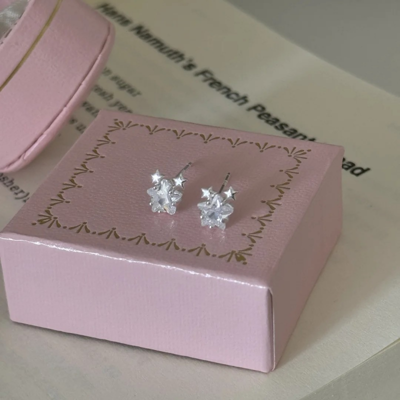 Tiny Star Cartilage Stud Earrings in 925 Sterling Silver