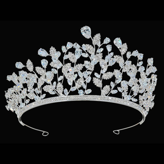 Cubic Zirconium CZ Crystal Bridal Tiara Crown CR332