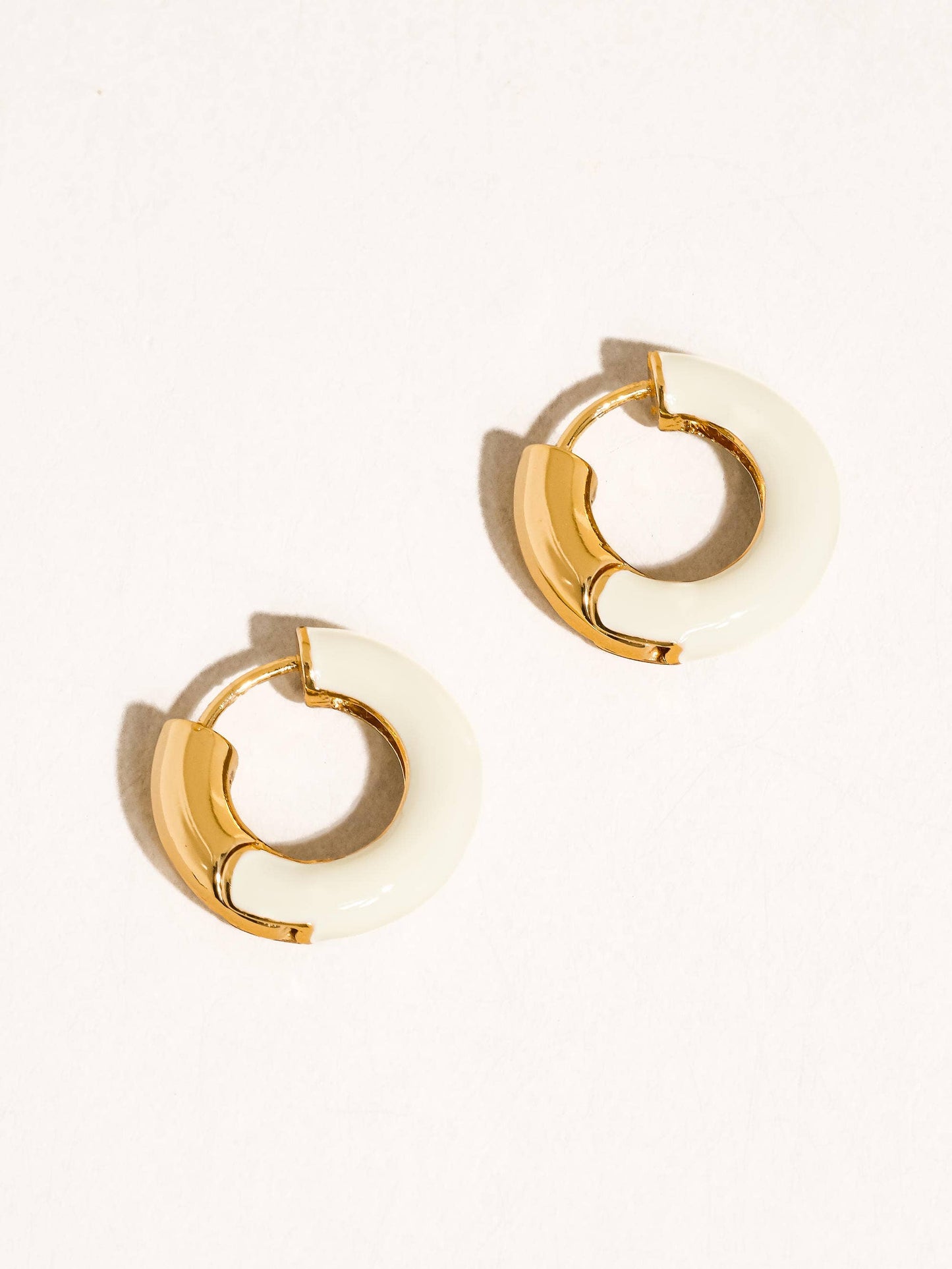 Odessa 18K Gold Vintage Enamel Hoop Earrings