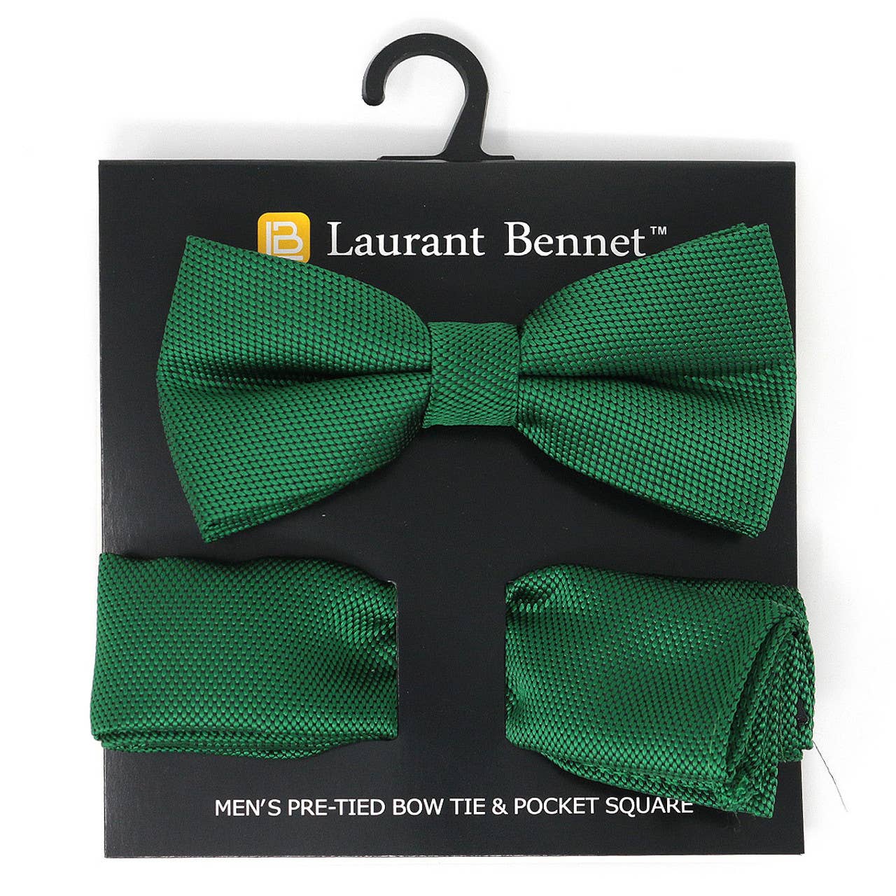 Poly Woven Men's Banded Bow Tie and Hanky Set - BTH6308