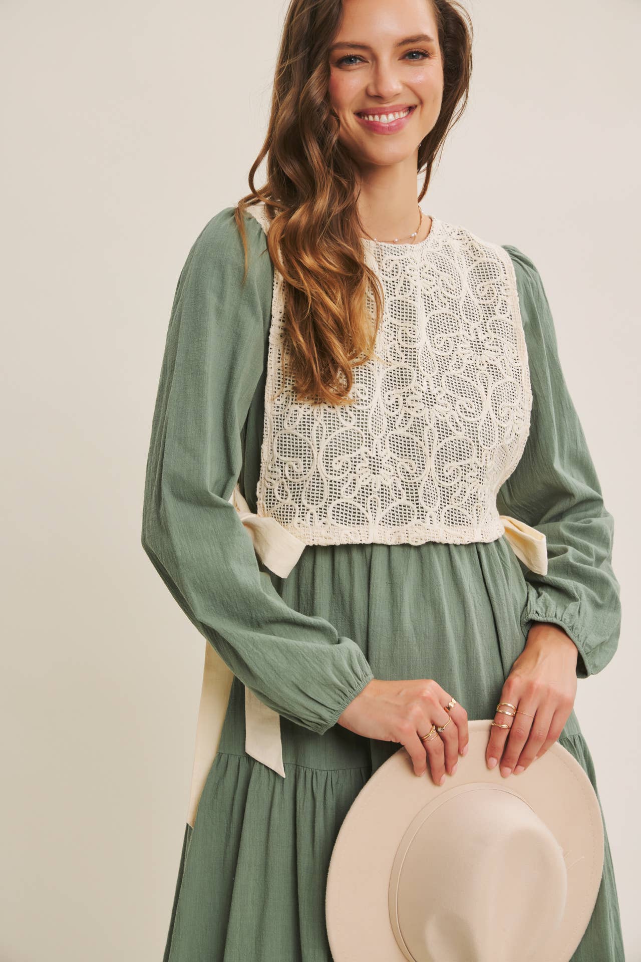 ROMANTIC WALKTHROUGH THE CITY CROCHET OVERLAY MAXI DRESS