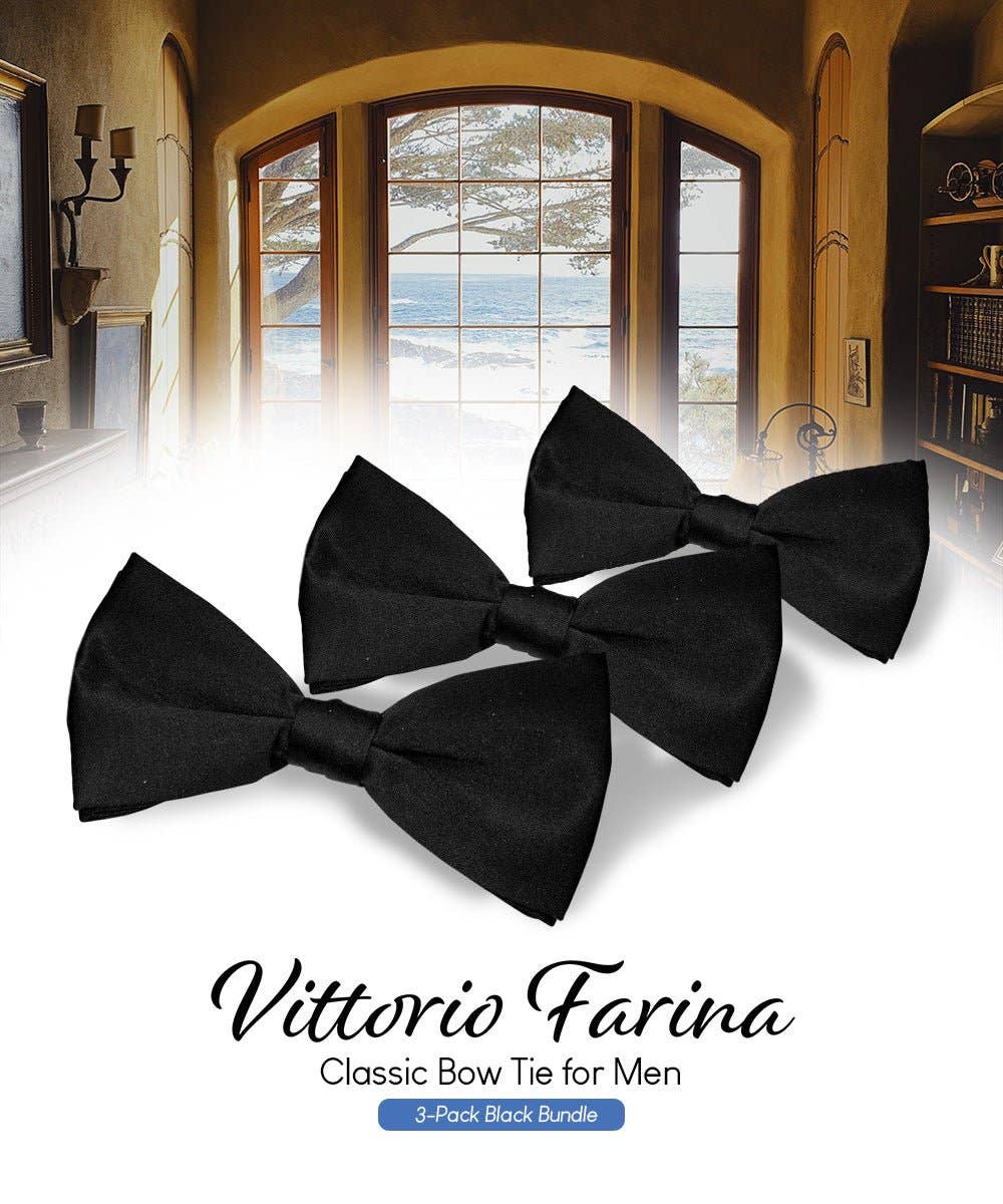 Solid Bow Tie in a Box (Multipacks) by Vittorio Farina