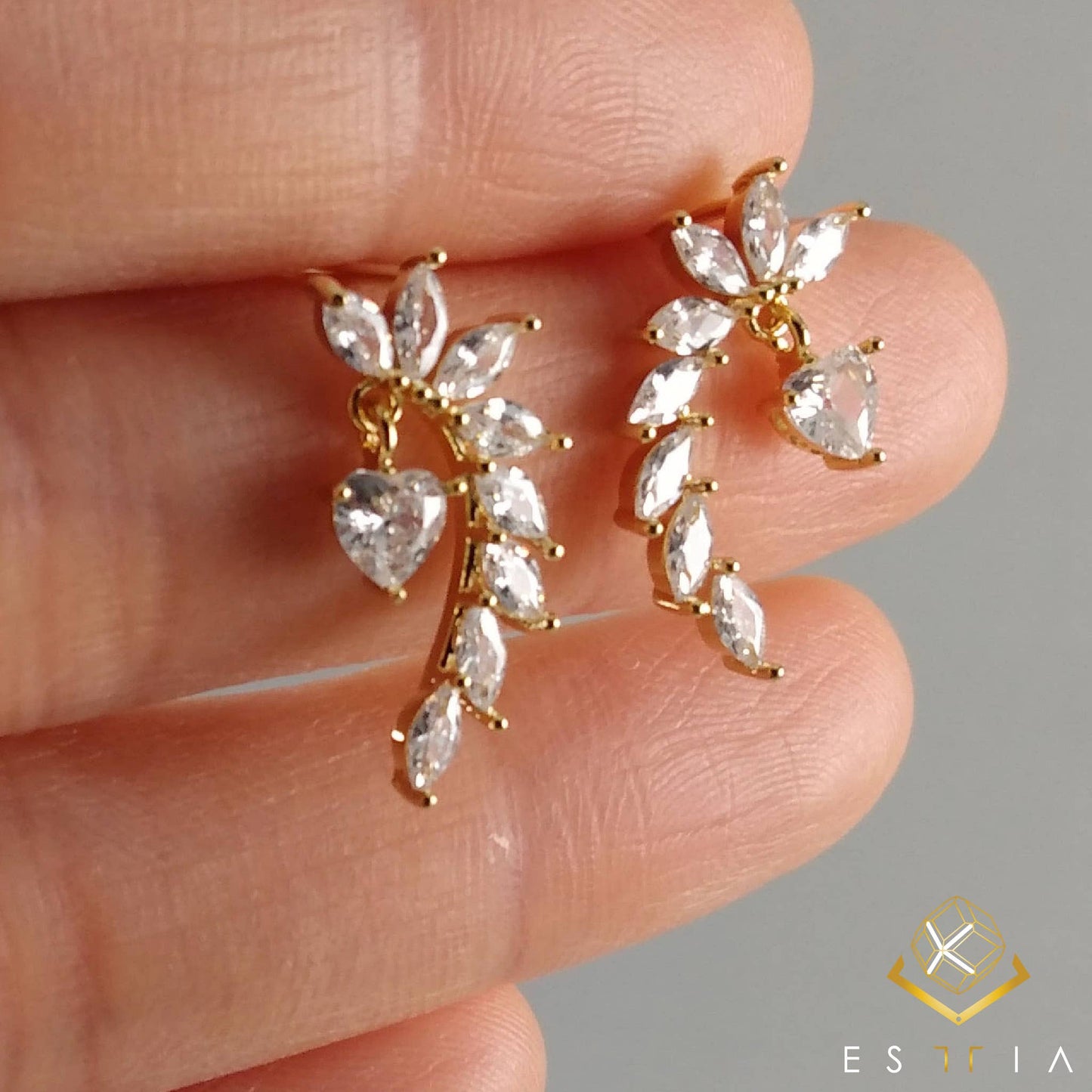 Cubic stud Sterling Silver earrings