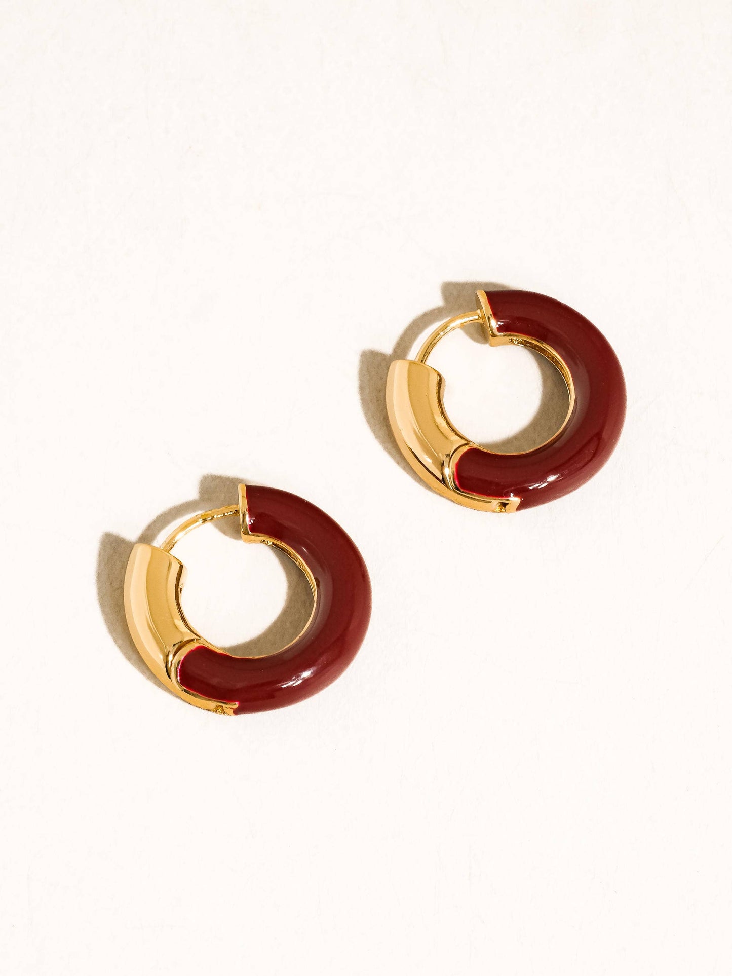 Odessa 18K Gold Vintage Enamel Hoop Earrings