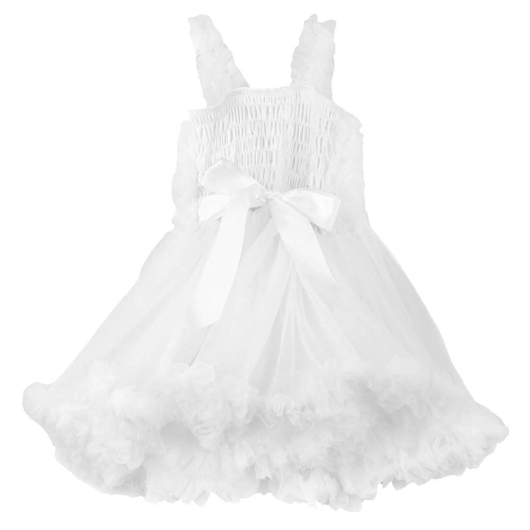 Girls White Tulle Sleeveless Princess Petti Dress