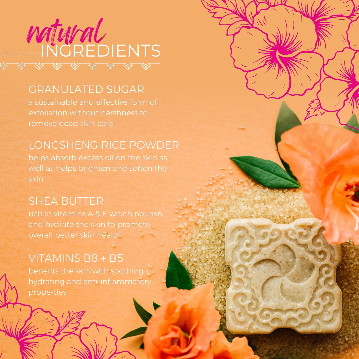 Viori Beauty - Limited Edition | Sugar Scrub Bar | Peach Hibiscus