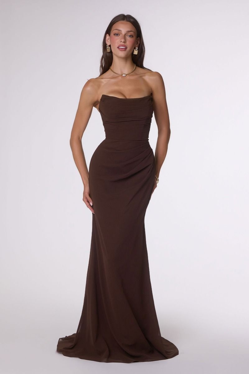Crepe Drape Corset Dress