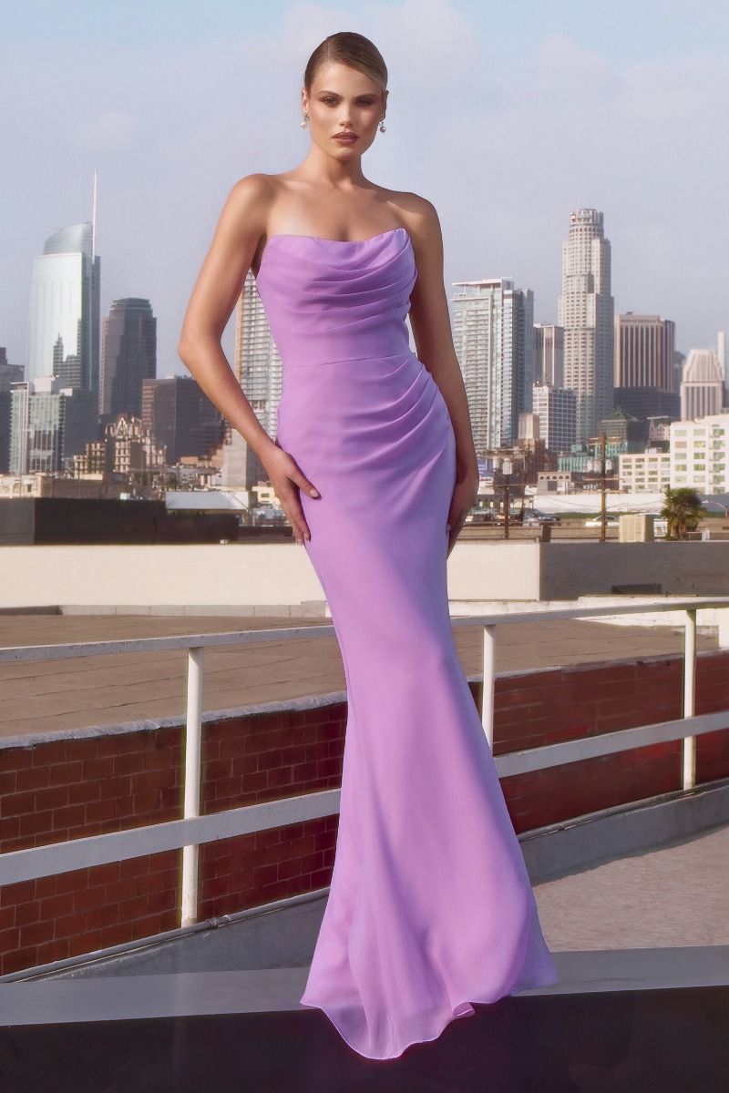 Crepe Drape Corset Dress