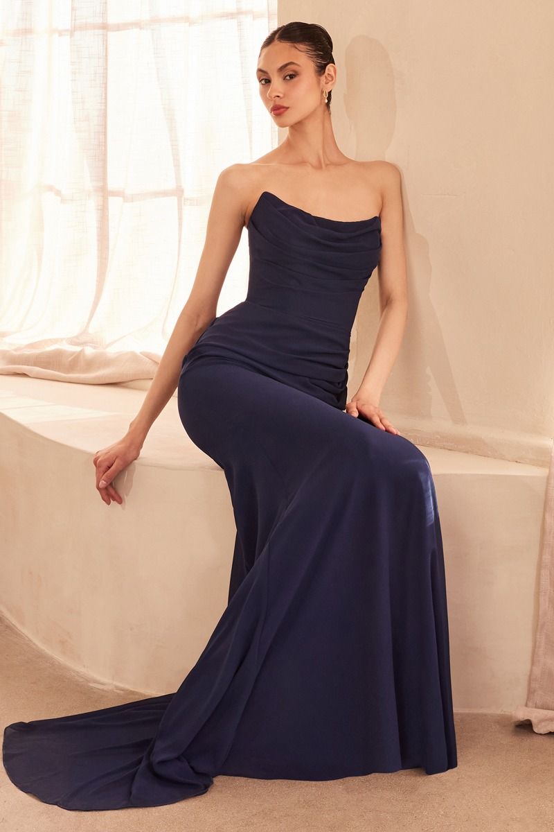 Crepe Drape Corset Dress