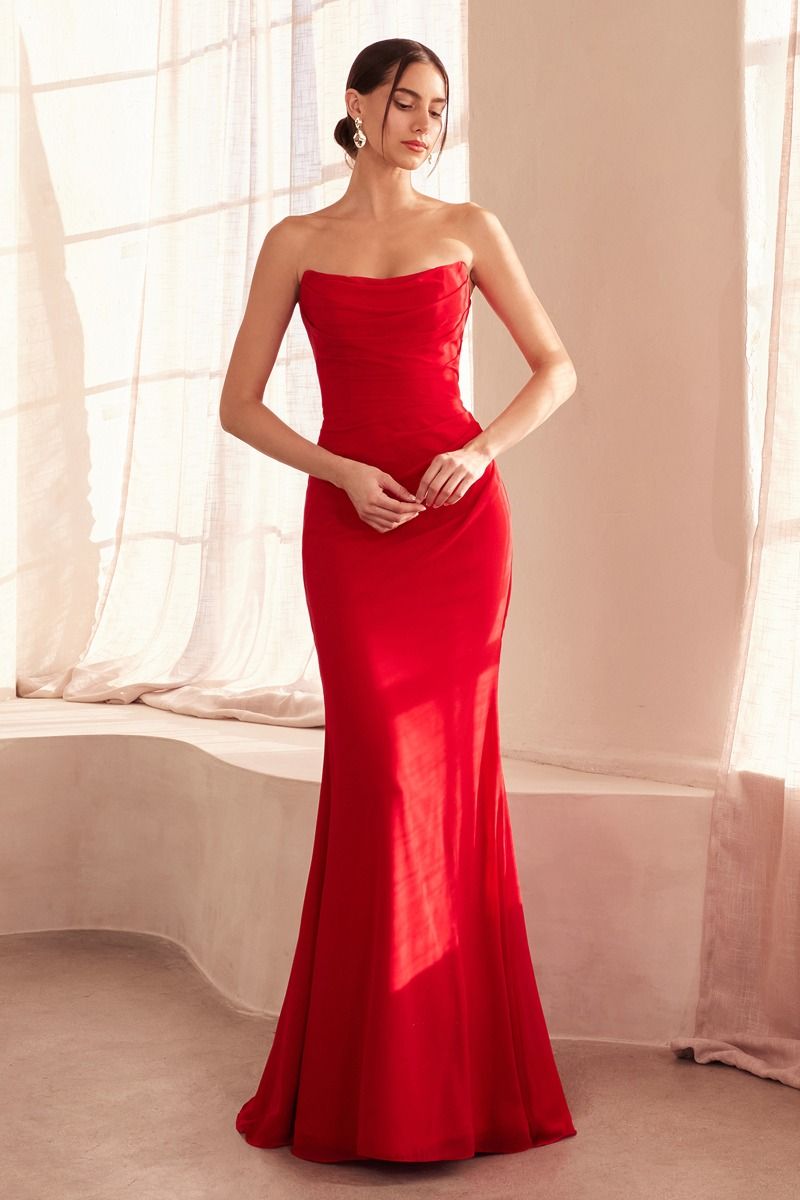 Crepe Drape Corset Dress