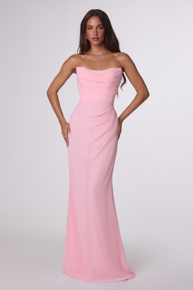 Crepe Drape Corset Dress