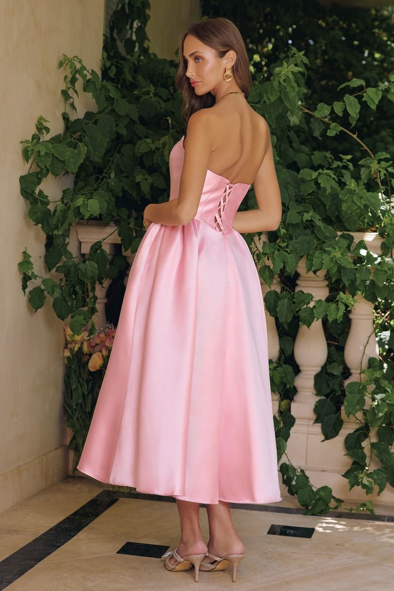 Midi Mikado Satin A-Line Dress